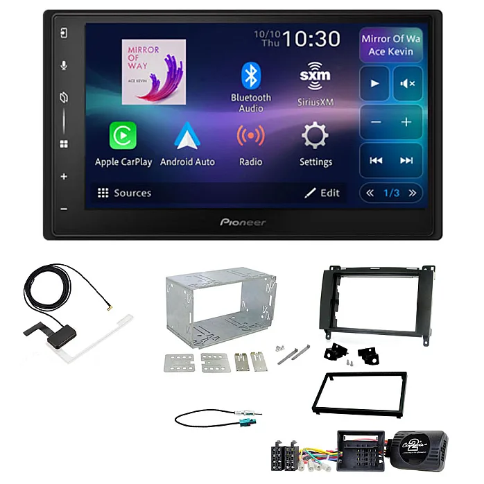Mercedes Pioneer 6.8" Screen Wireless Android Auto/Apple CarPlay Bluetooth DAB+ Stereo Upgrade Kit