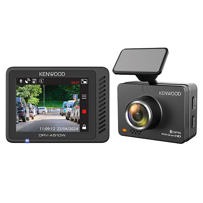 Kenwood 2" LCD Display GPS, Wifi 2K HD Recording Dashcam with Rear Camera and Hard Wired Kit