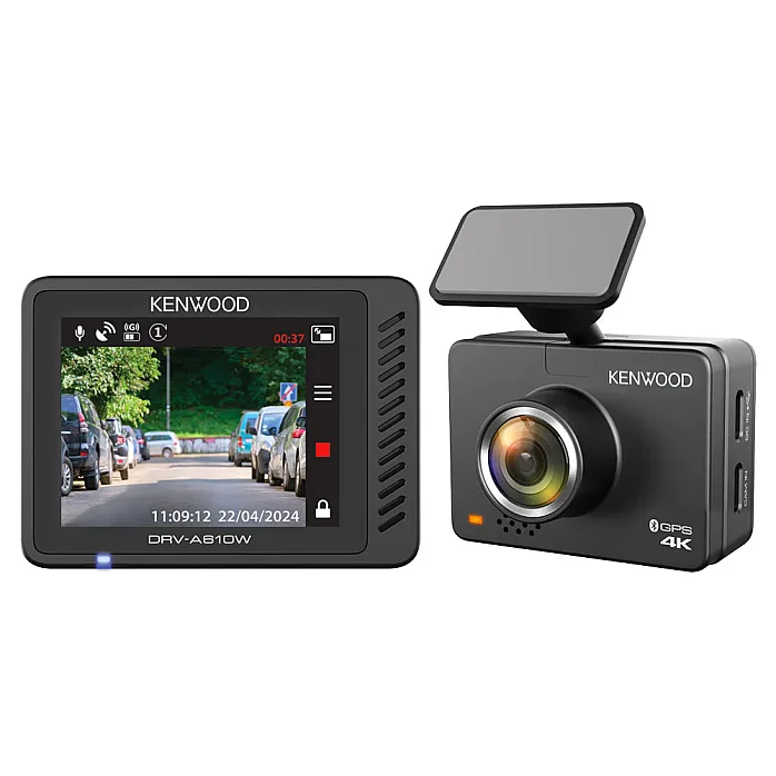 Kenwood 2" LCD Display GPS, Wifi 4K Ultra HD Recording Dashcam with Rear Camera and Hard Wired Kit
