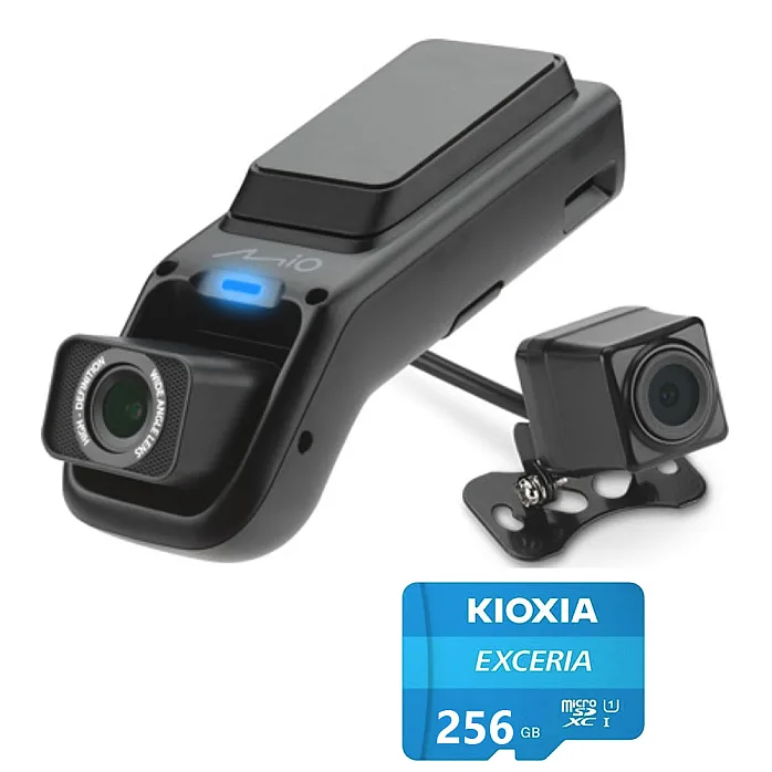 Mio MIVUE J756EXT Full HD 1080p Front WiFi GPS Dual Dash Cam With Rear B88 Camera & 256GB Card