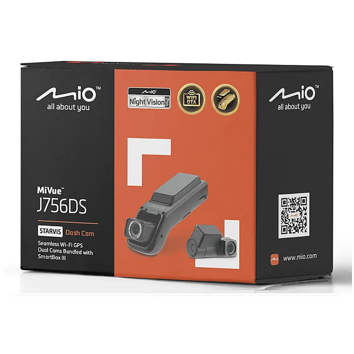 Mio MIVUE J756DS Full HD 1080p Front and Rear WiFi GPS Dual Dash Cam