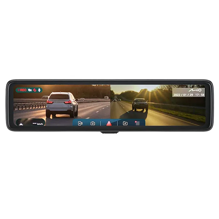 Mio MiVue R860WD Front and Rear Touch Mirror GPS, Wi-Fi, Dash Cam 