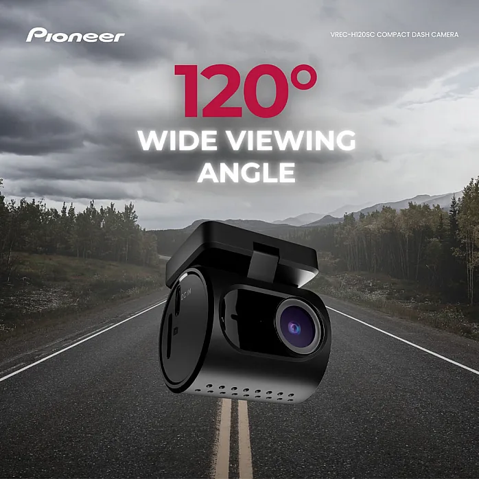 Pioneer VREC-H120SC 1 Channel Front Dash Camera 1.5K 1296p, 120° Wide Viewing Angle