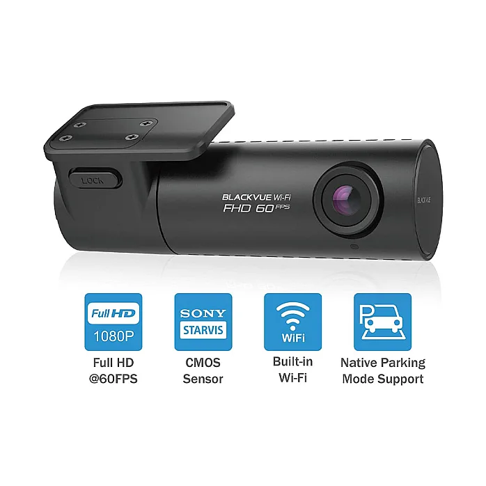 BlackVue DR590X-1CH Single Channel Full HD 1080P Wi-Fi Dash Cam, 60fps Video With 32GB SD Card