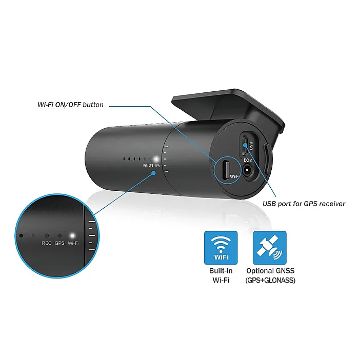 BlackVue DR590X-1CH Single Channel Full HD 1080P Wi-Fi Dash Cam, 60fps Video With 32GB SD Card