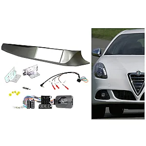 CTKAR03 Alfa Romeo Giulietta (2010-14) Silver Double Din Stereo Upgrade Fitting Kit