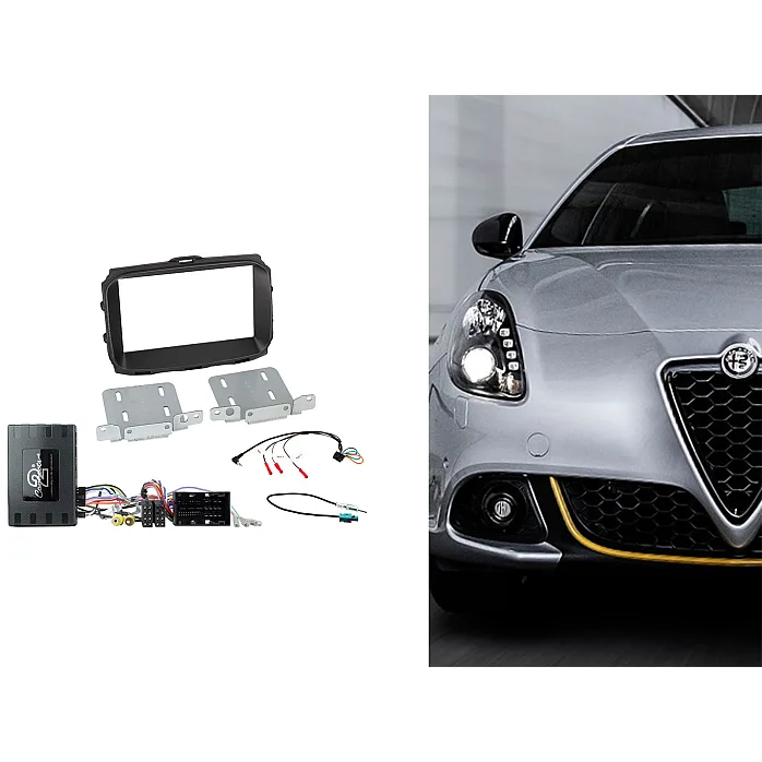 CTKAR09 Alfa Romeo Giulietta (2014-2021) Black Double Din Car Stereo Fascia Fitting Kit