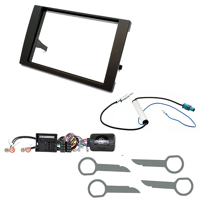 Audi A4 Double Din Car CD Stereo Fitting Kit, Fascia Steering Wheel Control, Aerial
