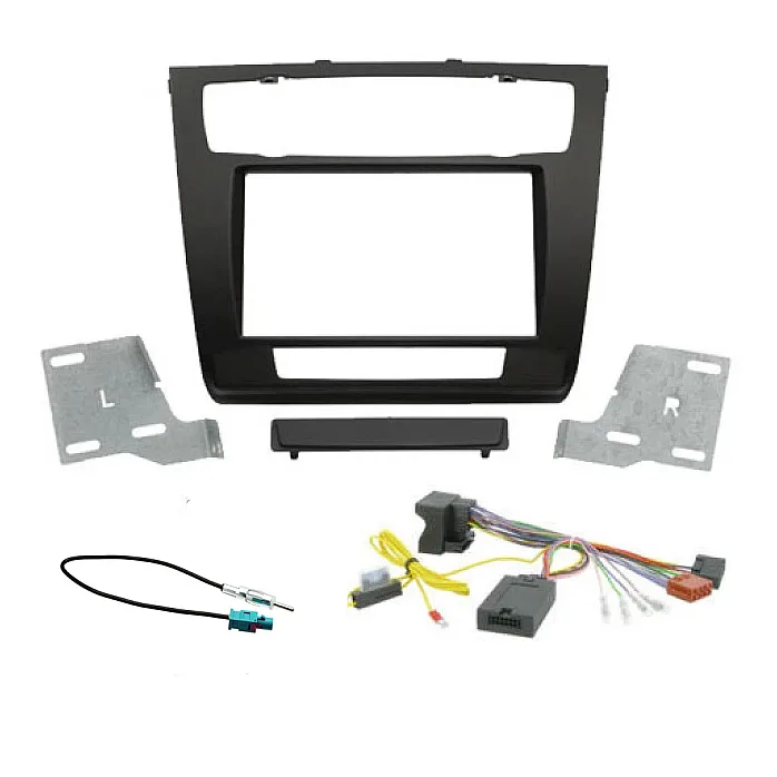 BMW 1 Series 2007-2013 Double Din Car Stereo Fitting Kit Fascia, Stalk, Aerial (Auto Climate Control)
