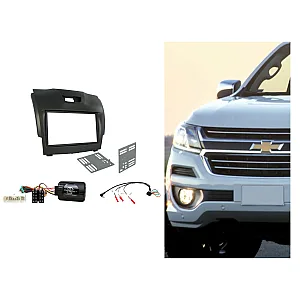 Connects2 CTKCV08 Chevrolet Colorado, S-10, Trailblazer Silver Double Din Stereo Fascia Fitting Kit