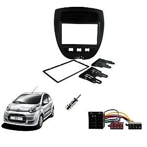 Citroen C1 2005 - 2014 Double Din Fascia / Wiring / Antenna Adaptor kit