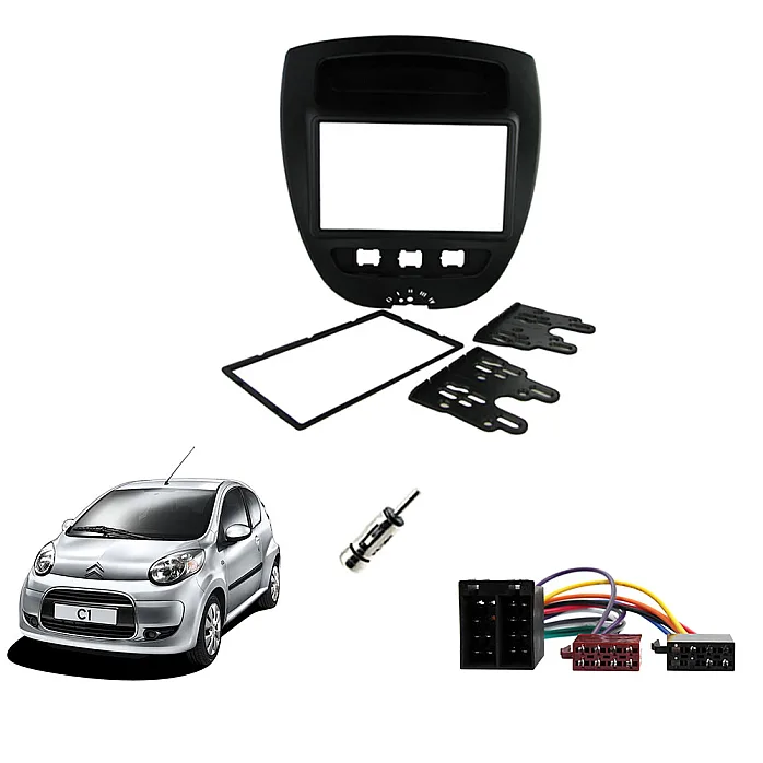 Citroen C1 2005 - 2014 Double Din Fascia / Wiring / Antenna Adapter kit