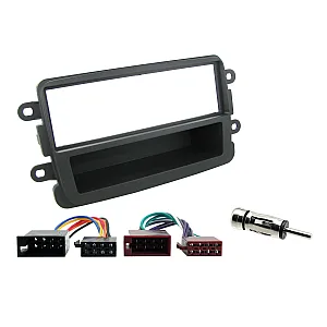 Dacia Duster, Sandero Car Stereo Fascia ISO Wiring Harness & Aerial Fitting Kit