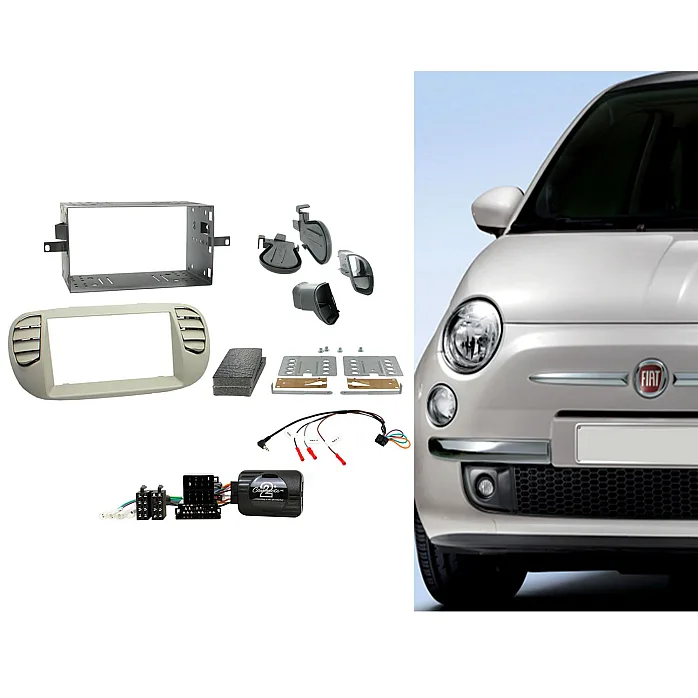 Connects2 CTKFT05 - Fiat 500 2007-2015 Ivory Double Din Car Stereo Fitting Kit