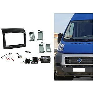 Fiat Ducato (2012 - 2014) Black Double Din Car Stereo Fascia Fitting Kit