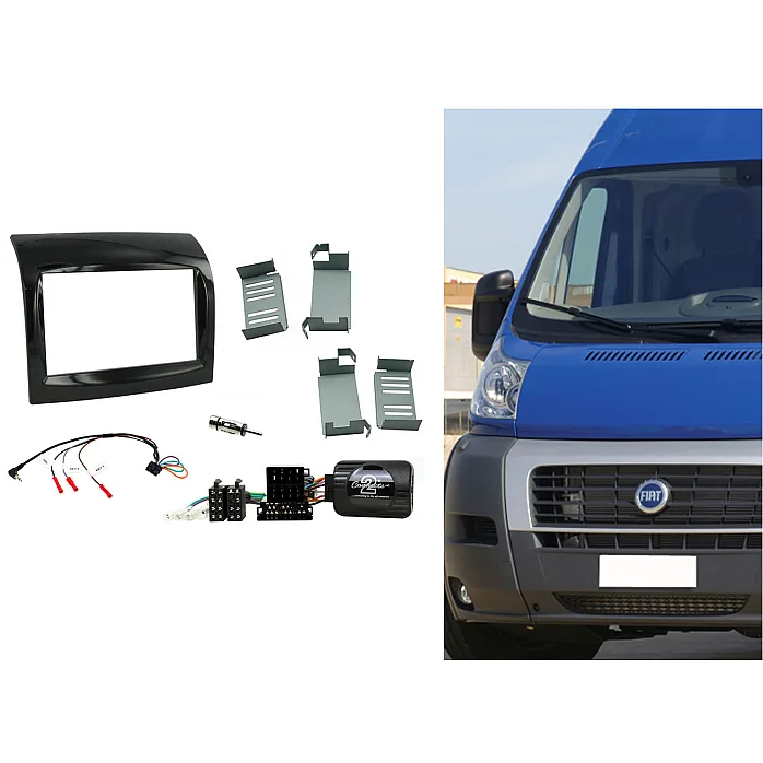 Connects2 CTKFT09 - Fiat Ducato 2012 - 2014 Black Double Din Car Stereo Fascia Fitting Kit
