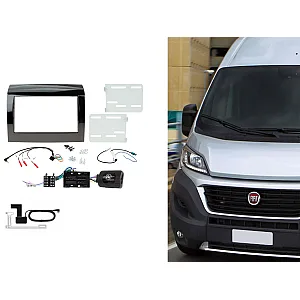 Fiat Ducato 2015-2021 Double Din Stereo Fascia, Steering Control Fitting Kit With DAB Aerial