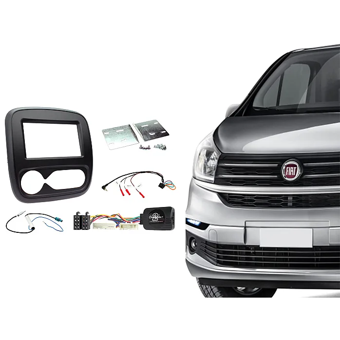 CTKFT23 Fiat Talento 2017 - 2021 Matt Black Double Din Car Stereo Fascia Fitting Kit