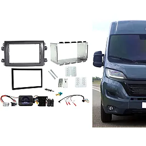 CTKFT30 Fiat Ducato 2021 Onwards Black Double Din Car Stereo Fascia Fitting Kit