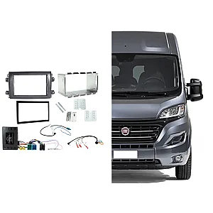 CTKFT34 Fiat Ducato 2021 Onwards Black Double Din Car Stereo Fascia Fitting Kit
