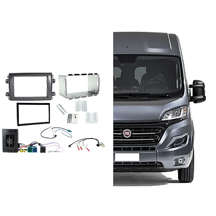 CTKFT34 Fiat Ducato 2021 Onwards Black Double Din Car Stereo Fascia Fitting Kit