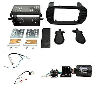 Fiat 500, 500C, (2008 - 2015) Matt Black Double Din Car Stereo Fitting Kit