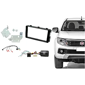 CTKMT09 Fiat FullBack 2018 Onwards Black Double Din Car CD Stereo Fascia Fitting Kit