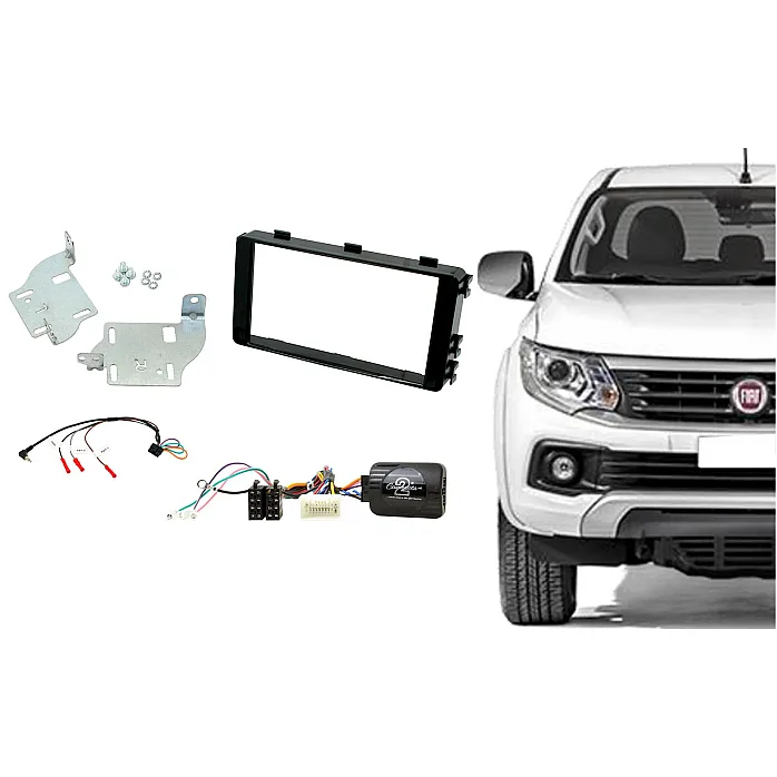 CTKMT09 Fiat FullBack 2018 Onwards Black Double Din Car CD Stereo Fascia Fitting Kit