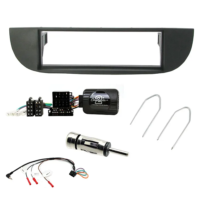 Fiat 500 Single Din (Black) Car CD Stereo Fitting Kit, Fascia Steering Stalk Adaptor