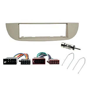 Fiat 500 2007 - 2015 Car Stereo Radio Single Din Fascia ISO & Aerial Fitting Kit Ivory