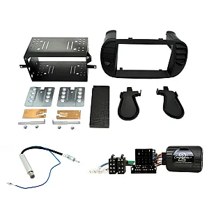 Fiat 500 2007- 2015 Double Din Car Stereo Fascia Matt Black Fitting Kit