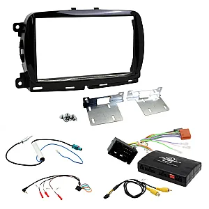 Fiat 500 2015-2021 Double Din Stereo Fascia / Steering / Antenna / Info Adaptor Upgrade Kit