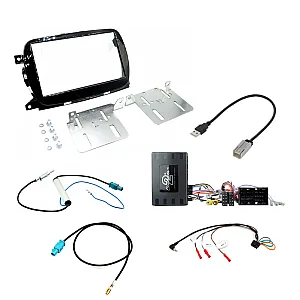 Fiat 500 (2016-2021) With Uconnect 7" Car Double Din Fascia Fitting Kit