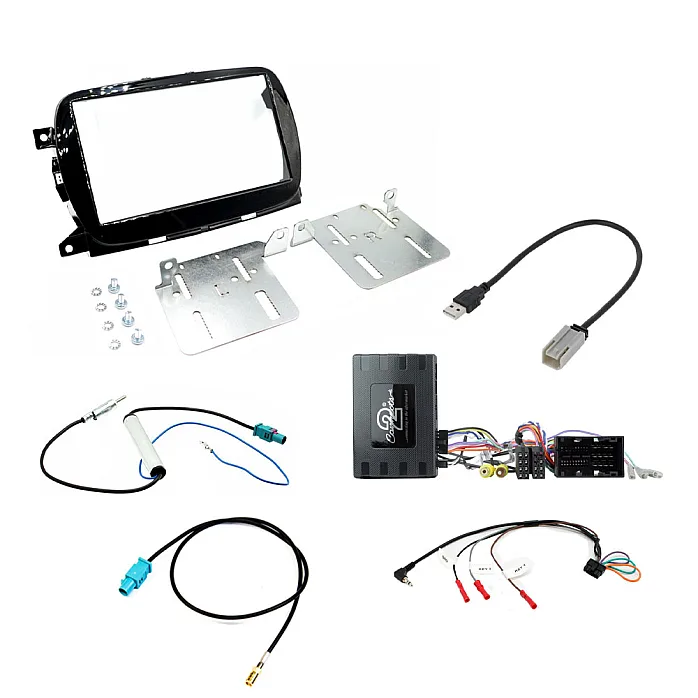 Fiat 500 (2016-2021) With Uconnect 7" Car Double Din Fascia Fitting Kit