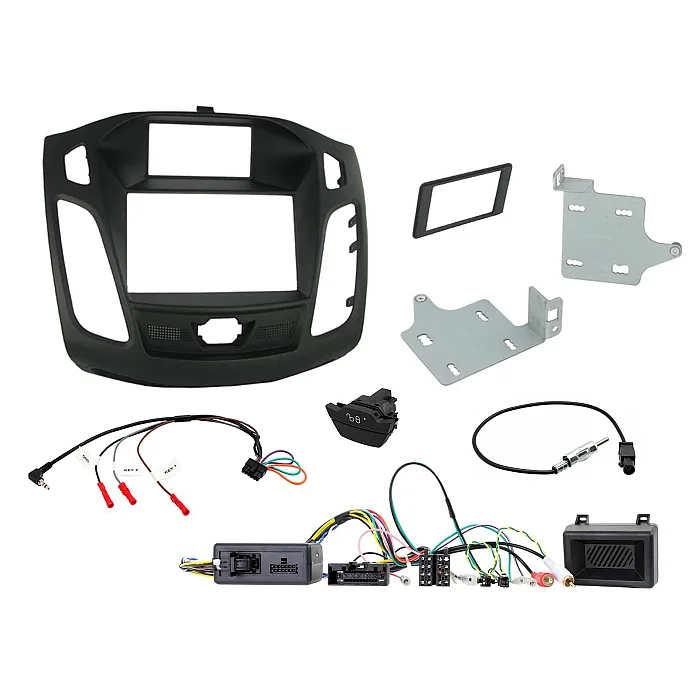 CTKFD31C Ford Focus Black Double Din Car Stereo Fascia Fitting Kit With Hazard/Door Lock Switch