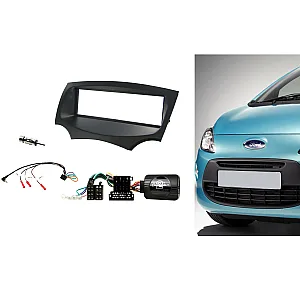 Ford KA 2009-2017 Single Din Car Stereo Fitting Kit Fascia, Steering Control Adaptor
