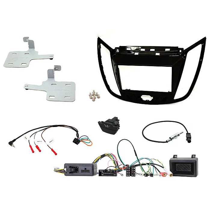 CTKFD39C Ford C-Max Piano Black Double Din Stereo Fascia Fitting Kit With Hazard/Door Lock Switch