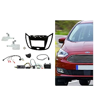 CTKFD39C Ford C-Max Piano Black Double Din Stereo Fascia Fitting Kit With Hazard/Door Lock Switch