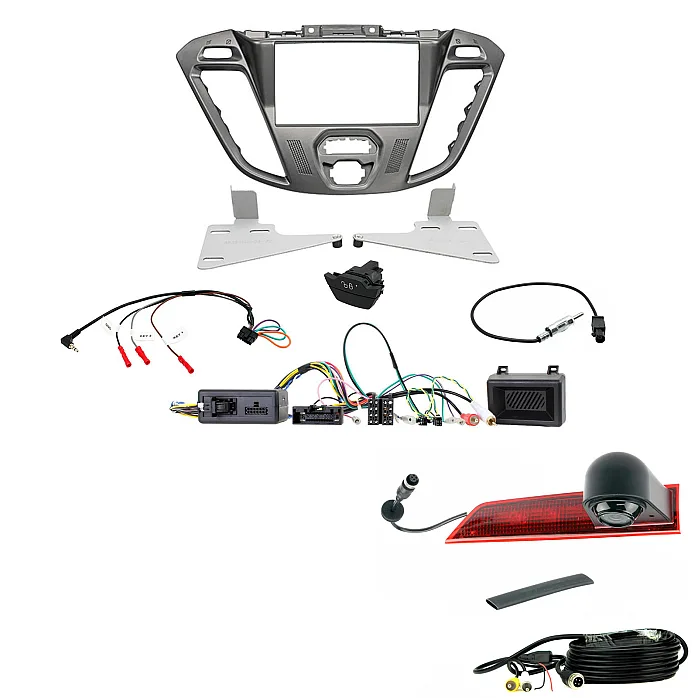 Ford Transit Custom (Phoenix Silver) Double Din Fascia and Reversing Camera Fitting Kit 