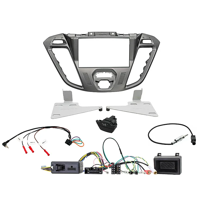 CTKFD41C Ford Transit Custom (Phoenix Silver) Double Din Fascia Kit with Hazard/Door Lock Switch