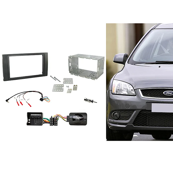 CTKFD46 Ford C-Max, Fiesta, Focus Double Din Car Stereo Black Fascia Fitting Kit