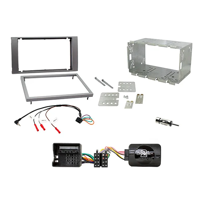CTKFD48 Ford C-Max, Focus, Fiesta Silver Double Din Car CD Stereo Fascia Fitting Kit