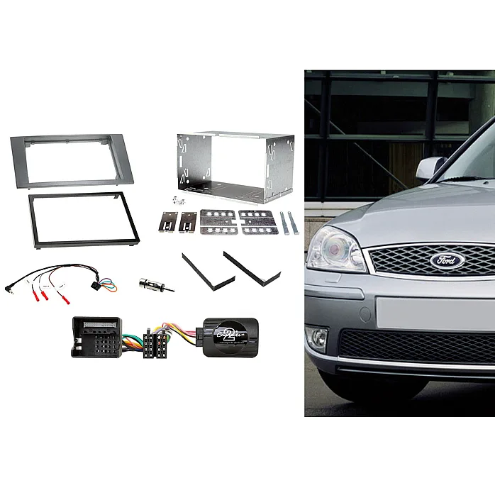 CTKFD49 Ford Mondeo 2004-2007 Dark Grey Double Din Car CD Stereo Fascia Fitting Kit