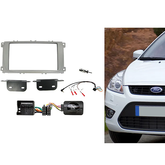 CTKFD51 Ford Focus, Mondeo Silver Double Din Car CD Stereo Fascia Fitting Kit