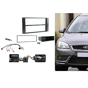 CTKFD55 Ford C-Max, Fiesta, Focus, Fusion, Transit Black Single Din Car CD Stereo Fascia Fitting Kit