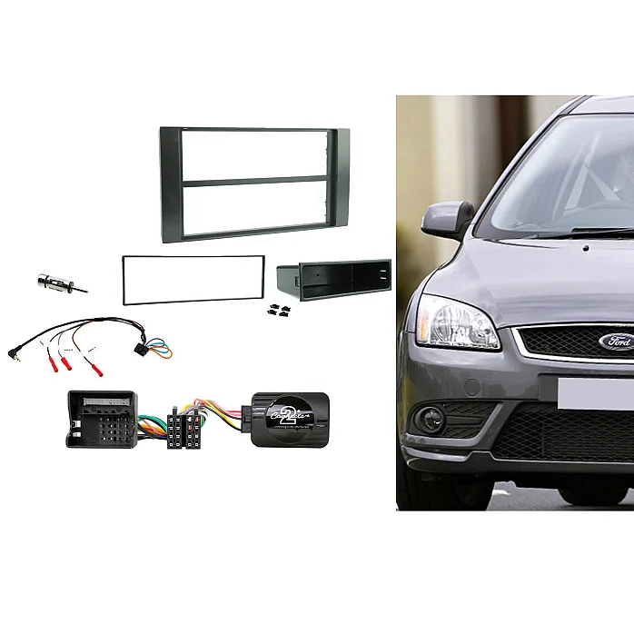 CTKFD55 Ford C-Max, Fiesta, Focus, Fusion, Transit Black Single Din Car CD Stereo Fascia Fitting Kit