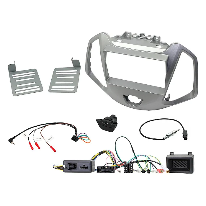 CTKFD62 Ford Ecosport 2013-2021 Silver Double Din Stereo Fascia Fitting Kit