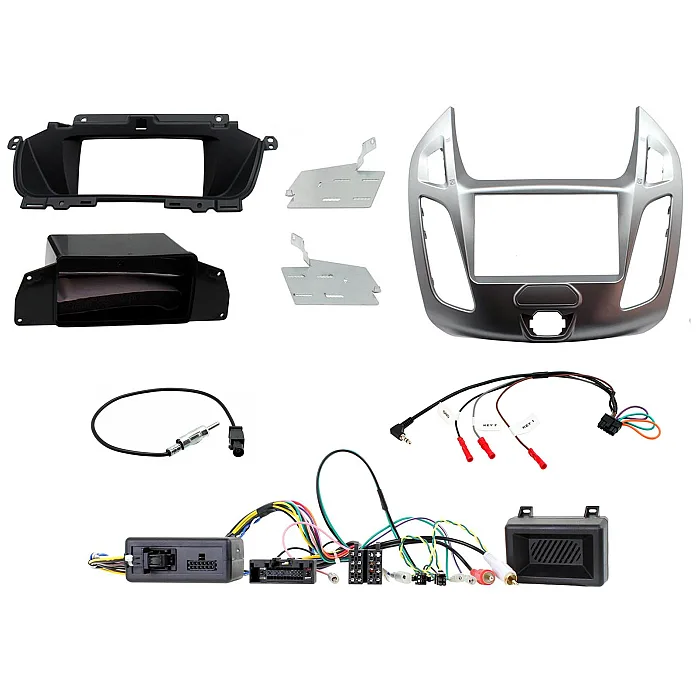 CTKFD74 Ford Transit Connect Silver Double Din Car CD Stereo Fascia Fitting Kit