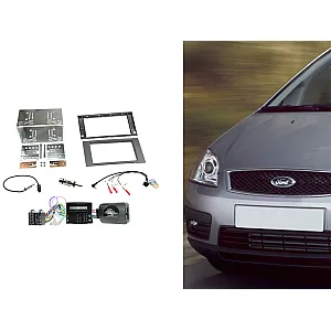 CTKFD76 Ford C-Max, Fiesta, Focus, Fusion Anthracite Double Din Car Stereo Fascia Fitting Kit
