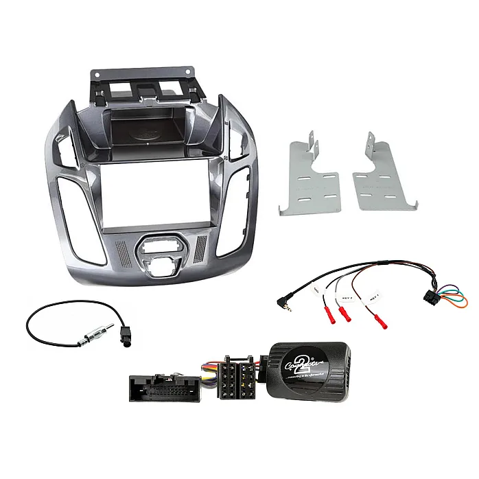 CTKFD83 Ford Transit Connect Nebula Anthracite Gloss Double Din Stereo Fascia Fitting Kit